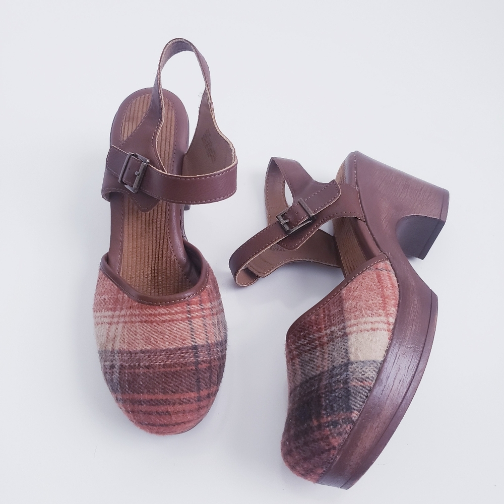 Born Natasha Clogged Plaid Heels